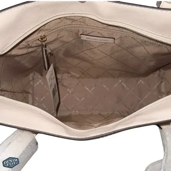 MICHAEL KORS Light Cream Coated Canvas Leida Large Tote Bag/PurseNEW/NWT!!